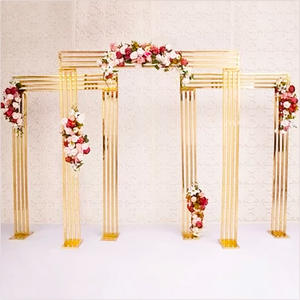 Nuevo Gazebo <span class=keywords><strong>de</strong></span> Acero Inoxidable Dorado para Bodas, Decoración <span class=keywords><strong>de</strong></span> Fondo, Soporte Metálico para Chuppah - Product Image 6