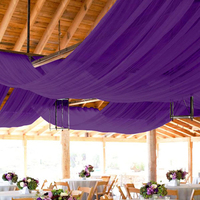 Rideaux élégants en tissu mousseline 100 % polyester blanc, occultants doux, couleurs personnalisables, pour décoration de scène de mariage et d'anniversaire, drapage