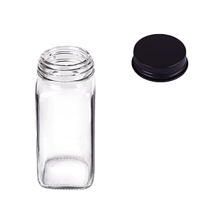 Groothandel Glazen Kruidenpotset 4Oz 120Ml Kruidencontainer Met Zwart Aluminium Deksel C888 - Product Image 3