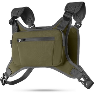 Sac <span class=keywords><strong>de</strong></span> poitrine <span class=keywords><strong>de</strong></span> course tendance avec gilet réfléchissant, étanche en polyester, support pour téléphone pour activités sportives et <span class=keywords><strong>de</strong></span> plein air - Product Image 1