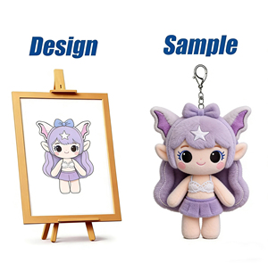 Wholesale Custom OEM Cute Mini PP Cotton Soft Eco-Friendly Doll <b>Cartoon</b> Anime Plush Toy Keychain <b>Ring</b> Stuffed Girl Pendant - Product Image 5
