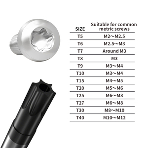 Destornillador <span class=keywords><strong>Torx</strong></span> T5 Profesional de Grado Industrial <span class=keywords><strong>con</strong></span> Mango de Plástico y Orificio - Product Image 3