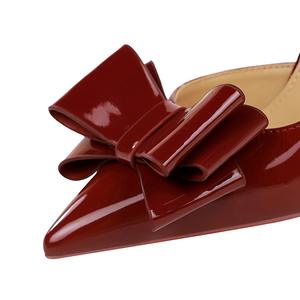 9265-H87 Escarpins Femme en Cuir Verni Style Européen et Américain à Talon Aiguille, Semelle <span class=keywords><strong>Rouge</strong></span>, Polyvalents, Creux sur le Côté, Simple Couche - Product Image 5