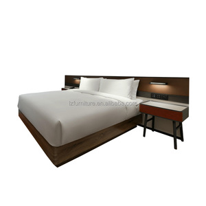 Vente en gros directe d'usine : Cadre de lit en bois MDF pour suite d'hôtel, avec ensembles de draps, pour hôtel 3 étoiles, motel, gîte, appartement - Product Image 2