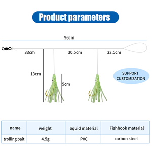 Esca Artificiale Morbida a Forma di Polpo e Calamaro, Jig con Tre Ami in Linea per la <span class=keywords><strong>Pesca</strong></span> in Mare - Product Image 4