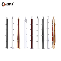 JBM Barre de support facile à installer, tube transversal, garde-corps, poteau, main courante, colonne, balustre pour escaliers, terrasse, balcon, accessoires de conception de garde-corps
