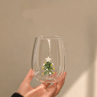 Verre à lait créatif et simple en forme de sapin de Noël 3D, gobelet à jus pour couple