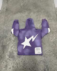 Felpe con cappuccio per abbigliamento del produttore OEM lavate con cappuccio e felpa con Zip e chiusura con applicazioni in stile ssolino sbiadito - Product Image 4