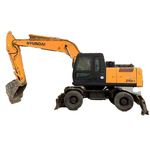 Excavateur sur pneus Hyundai original fabriqué en Corée du Sud 21 tonnes 210W HY150 excavateur hydraulique à roues d'occasion à vendre en stock - Product Image 1