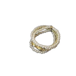 Collier de perles superposées, perles d'imitation, alliage plaqué or, bijoux tendance unisexe, mode 2025 - Product Image 2