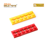 DELO TOYS Blocs de construction MOC pour enfants, briques en plastique DIY, matériau ABS, en vrac, plaque 2x6 avec 5 trous (N°32001)