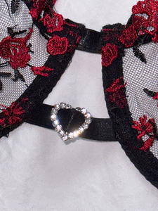 العناصر الأكثر مبيعًا مجموعة الدانتيل والشبكة Lingeries خفيفة الوزن رائعة بطباعة الأزهار - Product Image 6