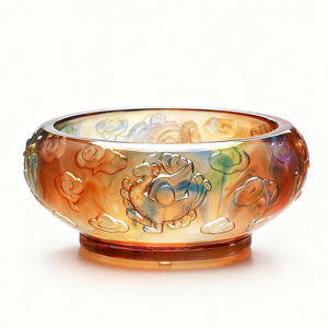 Bol énergétique des Gardiens Sacrés en cristal <span class=keywords><strong>de</strong></span> Liuli, quatre protecteurs célestes, moulage à <span class=keywords><strong>la</strong></span> cire perdue, pièce maîtresse d'harmonie - Product Image 1