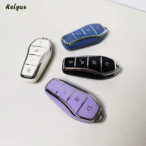 Soft TPU Car Remote Key Case Cover Shell Fob For BYD Song PRO Han EV Max Tang DM 2018 Qin PLUS Protector Keychain Accessories