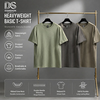 Camisetas 100% Algodón Oversize con Hombros Caídos, Estampado Cuadrado, Estilo Urbano Personalizado, Venta al por Mayor, Alta Calidad, Casual, Básico, Corte Clásico