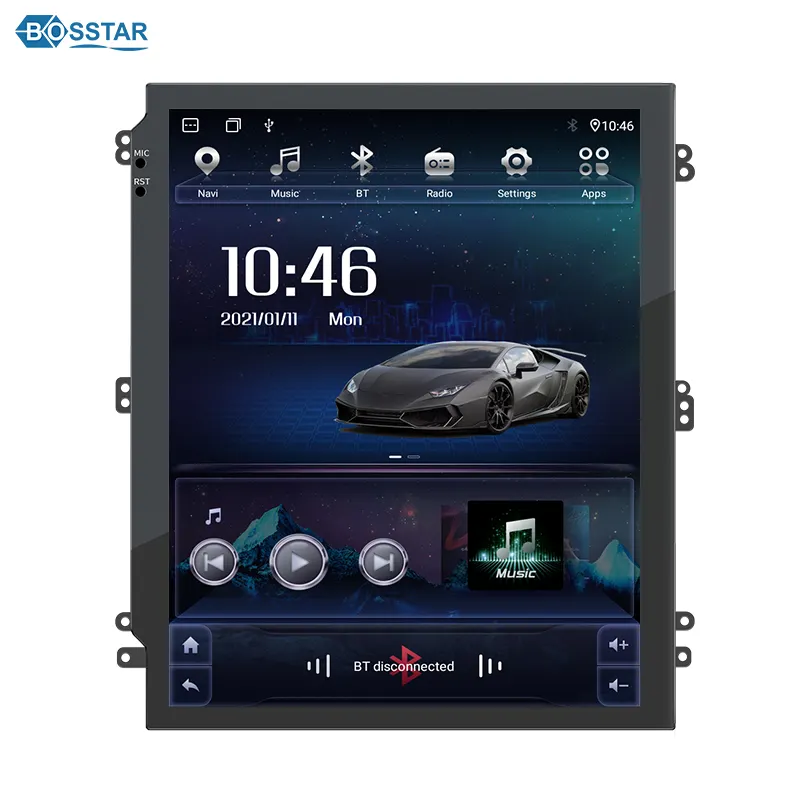 Vertical de 9.7 polegadas Teslas Atacado Sistema de Áudio Do Carro Gps Autoradio Universal Touch Screen Car Video 2 din