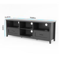 Centre de divertissement moderne avec tiroirs Stock en Amérique Mid Century 70 pouces de long Media TV Console Table