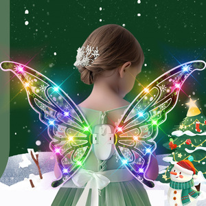 Ha portato la bambina elfo posteriore decorazione elettrica luminosa ali di farfalla Halloween festa di natale novità in plastica gioco oggetti di scena - Product Image 1