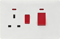 Prise murale électrique noire 1 poste de la série S25, norme britannique, avec ports de charge USB-A et Type-C, panneau mural universel