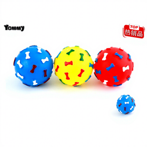 Juguete Duradero y Ecológico para Perros, Pelota de Hueso de 7.6 cm con Sonido para Jugar y Entrenar, Hecho de Silicona, Embalaje YM0874 - Product Image 1