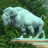 Statue de taureau de rue murale, célèbre en stock américain, décoration usine chinoise, personnalisée