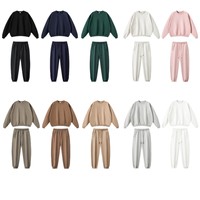 Ensemble survêtement homme personnalisé en molleton 350G, sweat-shirt à col rond et pantalon de jogging, style streetwear rétro, logo imprimé, OEM ODM, vente en gros