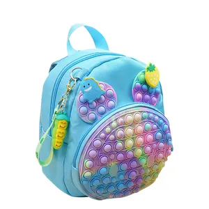 New style backpack Decompression Bubble Backpack Press Pop it Silicone Decompression Children's Schoolbag