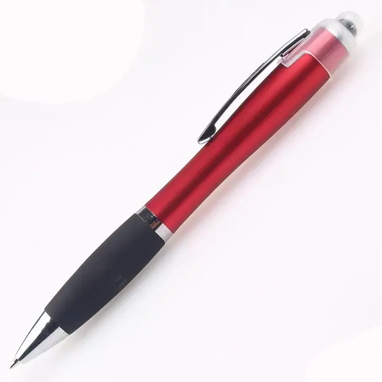 ปากกามีไฟ LED เพิ่มโลโก้ด้วยปากกาสไตลัสพร้อมโลโก้ไฟที่กำหนดเอง