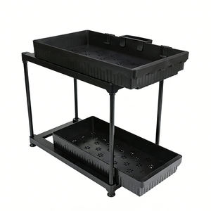 Factory Custom Wholesale with <strong>Small</strong> Basket and 5 Hooks 2 Tier Sliding <strong>Cabinet</strong> Pull Out <strong>Under</strong> <strong>Sink</strong> Organizers - Product Image 2