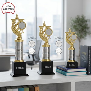 Trophée métallique de qualité supérieure avec base robuste, impression UV, design portable pour événements d'entreprise, compétitions scolaires et championnats - Product Image 1