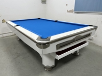 Professioneller 7ft & 9ft Billardtisch aus Massivholz mit Schieferplatte, Echtledertaschen und Samt-Tuch