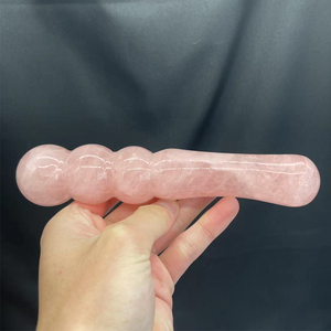 Varita de Masaje de Cuarzo Rosa y Bolas de Dildo para Despertar el Deseo Sexual, 100% Impermeable, 18cm, Portátil, Hecha a Mano, Varita Yoni para Mujeres - Product Image 4