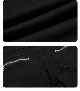 Jeans Baggy à Jambes Larges sur Mesure pour Hommes, Poches Surdimensionnées, Fermeture Éclair, <span class=keywords><strong>Coupe</strong></span> Slim, Streetwear, Denim Japonais Selvedge Noir - Product Image 3
