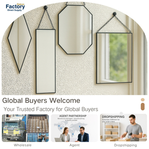 Hình Học Kim Cương Treo Gương đen khung kim loại phong cách tối giản treo tường trang trí gương - Product Image 4