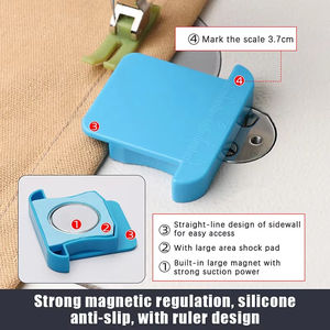 Guide de couture magnétique pour machine à coudre industrielle, guide de ourlet pour machine à coudre domestique avec échelle, couleur aléatoire - Product Image 3