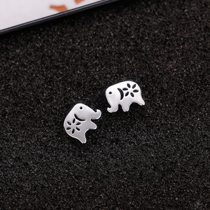 Orecchini a perno a forma di elefante, unisex, design animale, accessori per l'orecchio da indossare tutti i giorni - Product Image 5
