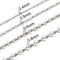 Chaîne plate torsadée en acier inoxydable, chaîne à maillons croisés soudés avec fermoir mousqueton, chaîne pour la fabrication de bijoux DIY pour pendentif