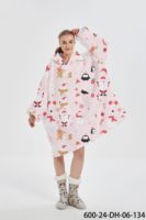 Vente en gros usine : Sweat-shirt à capuche Sherpa avec manches, modèle couverture portable, chaud pour l'hiver et Noël, pour adulte, certifié OEKO-TEX 100%