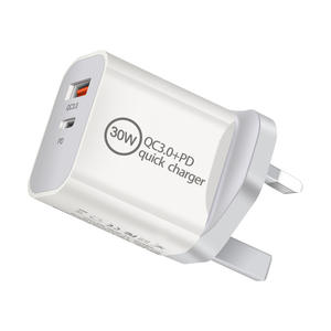 30W QC 3,0 PD USB C Cargador portátil EE. UU. UE AU Reino Unido Adaptador Tipo C Cargador <span class=keywords><strong>de</strong></span> pared para <span class=keywords><strong>iPhone</strong></span> para Samsung Cargador - Product Image 2