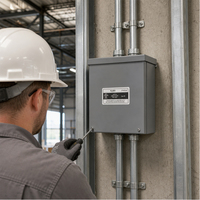 Boîtier de jonction métallique Type 3R avec couvercle à vis perforant, robuste, gris, pour montage mural extérieur, boîtier électrique pour câblage