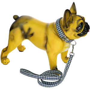 Conjunto de Correa y <span class=keywords><strong>Collar</strong></span> Ajustable y Duradero de Algodón y Lino de Lujo con Diseño de Pata de Gallo, Accesorios para Mascotas para Perros Pequeños, Gatos y Cachorros - Product Image 5