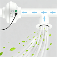 Ventilateur de gaine silencieux à flux mixte turbo de 4 pouces, pales en acier galvanisé, moteur à induction 220V, garantie 1 an, air frais, blanc