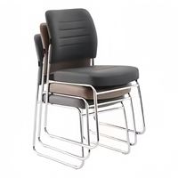 Chaise de conférence empilable ergonomique en cuir PU, chaise de réunion pour salle de réunion, chaise de conférence pour bureau