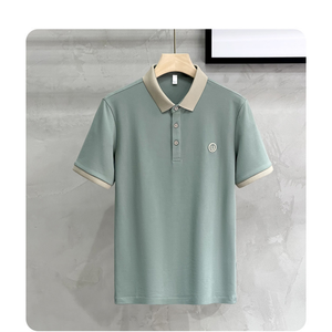 Polo slim haut de gamme pour homme, décontracté et élégant, à manches courtes, avec logo brodé, en polyester tricoté respirant - Product Image 6