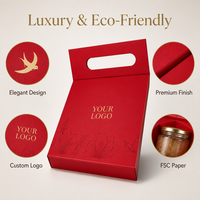 Coffret Cadeau Élégant à Poignée Rouge avec Logo Personnalisé, Emballage Festif pour Tonique au Ginseng et Chenpi Nid d'Oiseau, Vente en Gros