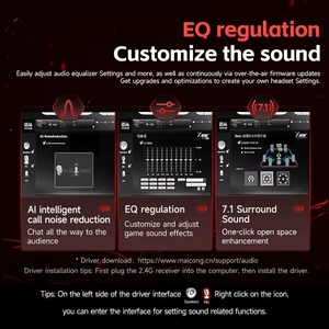 <strong>MCHOSE</strong> <strong>S9</strong> Pro Headphone Wireless RGB Tri-mode with Microphone 7.1 3D Surround Sound Noise Reduction Esport Earphone Over-Ear - Product Image 4