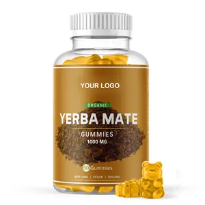 Venta caliente Vegan Yerba Mate Suplemento Gummies Bears Boost Energy & Focus para hombres y mujeres Salud inmune