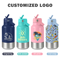 Bouteille d'eau pour animaux de compagnie en acier inoxydable à double paroi de 32 oz avec logo personnalisé, bol amovible pour nourriture et eau, et couvercle à paille rabattable