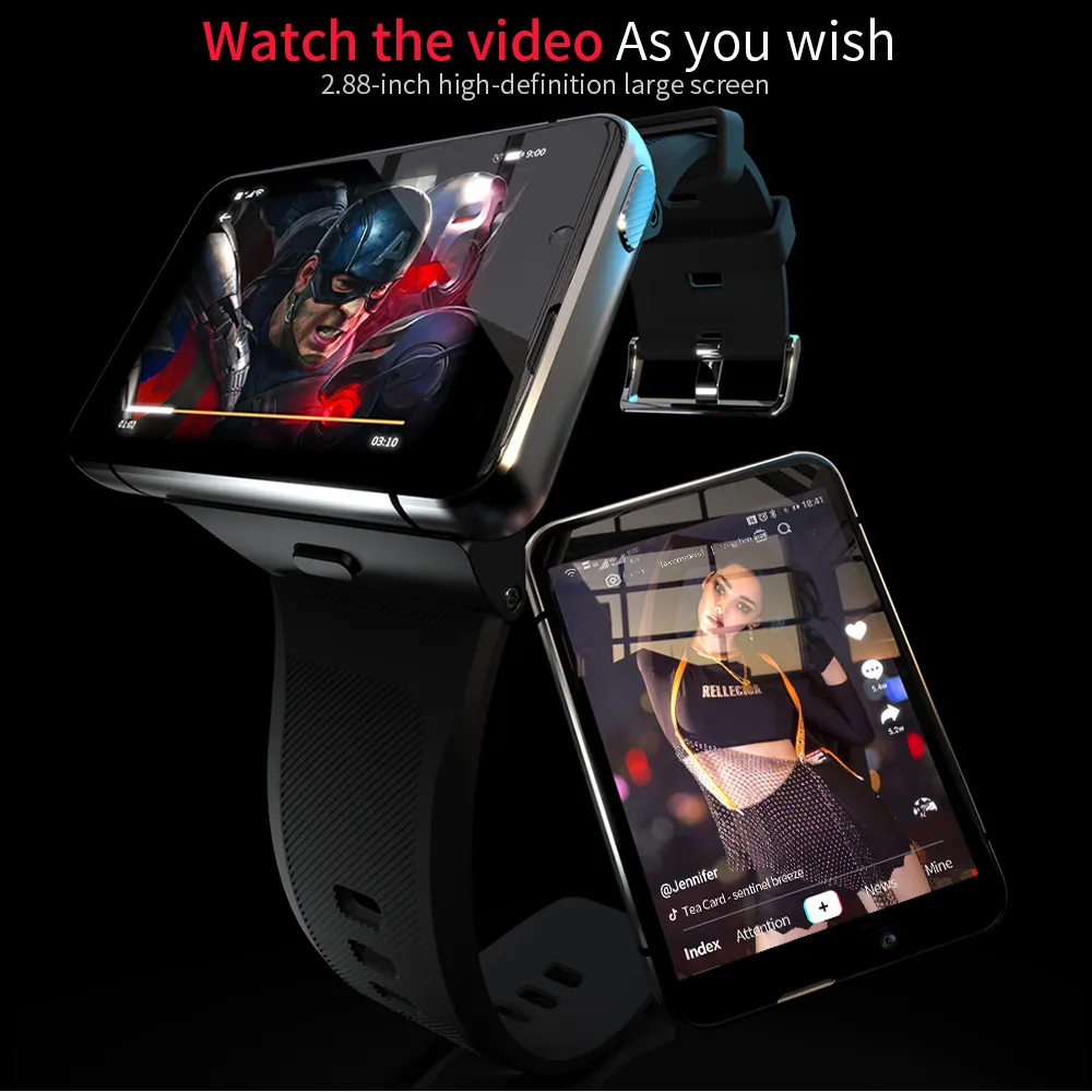 MAX 4G GPS Wi-Fi 2,88 дюймов сенсорный экран Двойная камера игровая сим-карта Модные умные часы