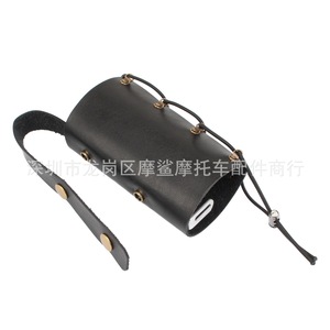 Soporte para botella de agua para motocicleta Moshark, portavasos de cuero marrón para accesorios de cicloturismo - Product Image 2